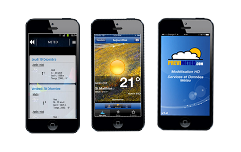 Données météo pour les applications mobiles